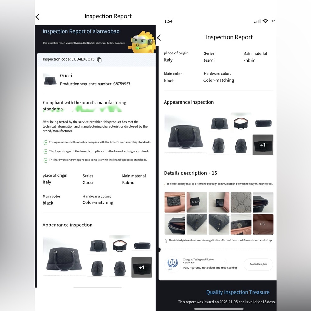 GUCCI GG Canvas Tote Bag Black Large Shopper Authentic Italy - Picture 16 of 16